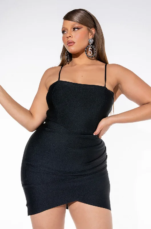 Refresh your wardrobe with stylish women’s outfits   PLUS BETTER FOR IT BANDAGE MINI DRESS BLACK