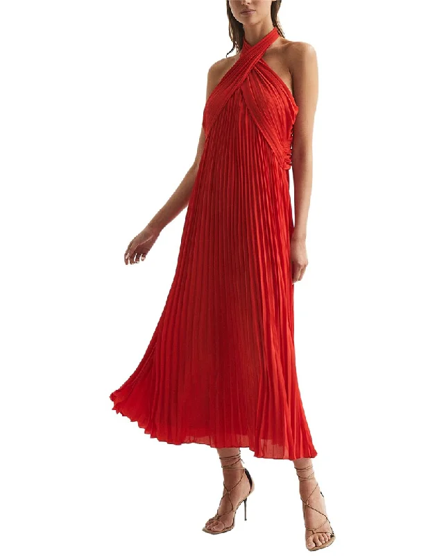 Timeless clothing pieces every woman should own   Reiss Roya Halter Neck Pleat Midi Dress