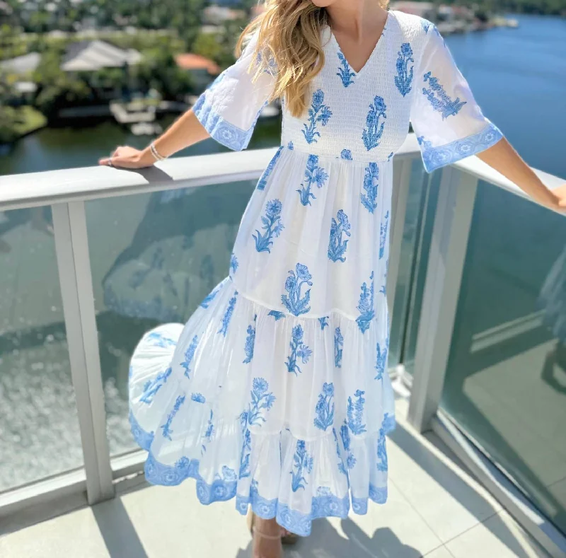 Luxurious fabrics and modern designs for women Palermo Maxi Dress In Wildflower Blue Luxurious fabrics and modern designs for women Palermo Maxi Dress In Wildflower Blue