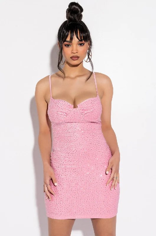 Refresh your wardrobe with trendy women’s apparel   BOTTLE SERVICE METALLIC RHINESTONE MINI DRESS