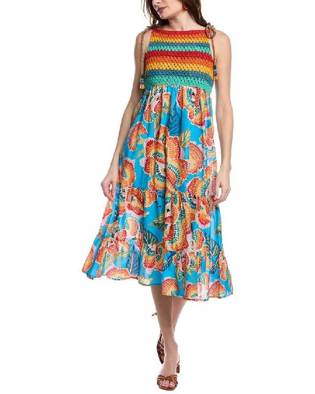 Sleek and sophisticated fashion for modern women   FARM RIO Crochet Bodice Midi Dress