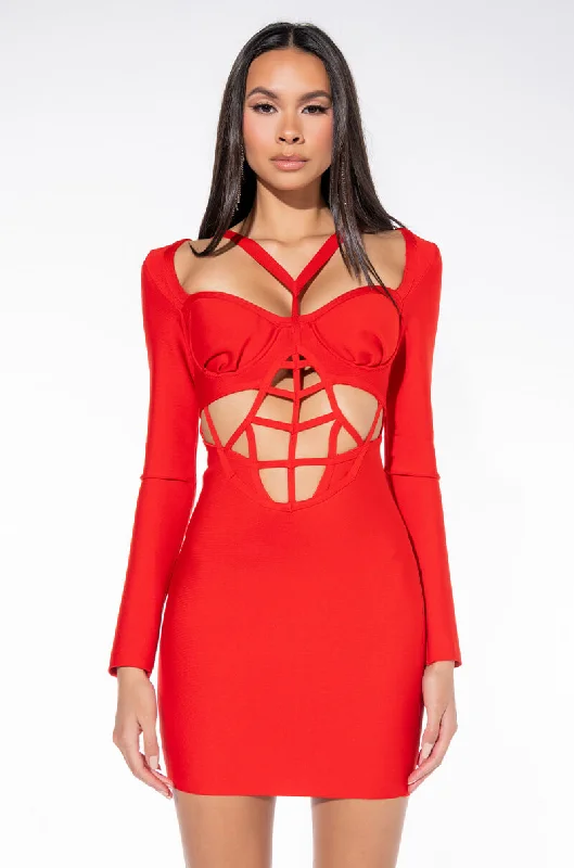 Elevate your style with fashionable women’s clothing   RIGHT PLACES BANDAGE LACE UP MINI DRESS