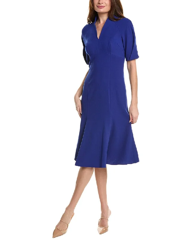 Elegant casual clothing for modern women   Teri Jon by Rickie Freeman Pebble Crepe Midi Dress