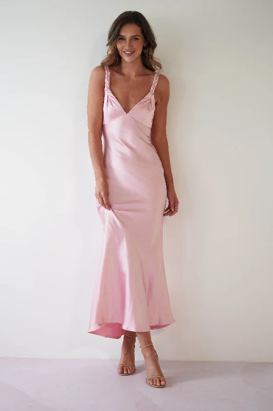 Luxurious fabrics and modern designs for women Bethanie Soft Satin Maxi Dress | Light Pink Luxurious fabrics and modern designs for women Bethanie Soft Satin Maxi Dress | Light Pink