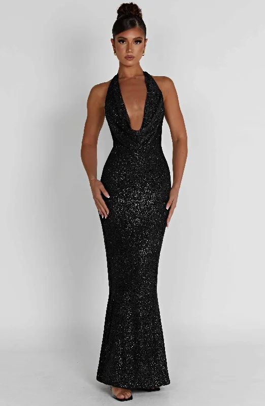 Effortlessly chic fashion for today’s woman   Chrishelle Maxi Dress - Black Sparkle