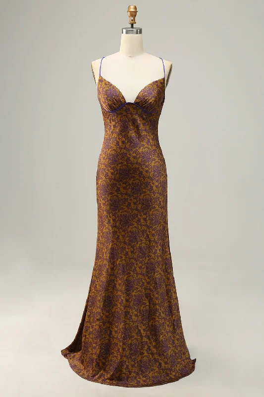 Premium quality women’s clothing at affordable prices Flower Printed Brown Long Bridesmaid Dress Premium quality women’s clothing at affordable prices Flower Printed Brown Long Bridesmaid Dress