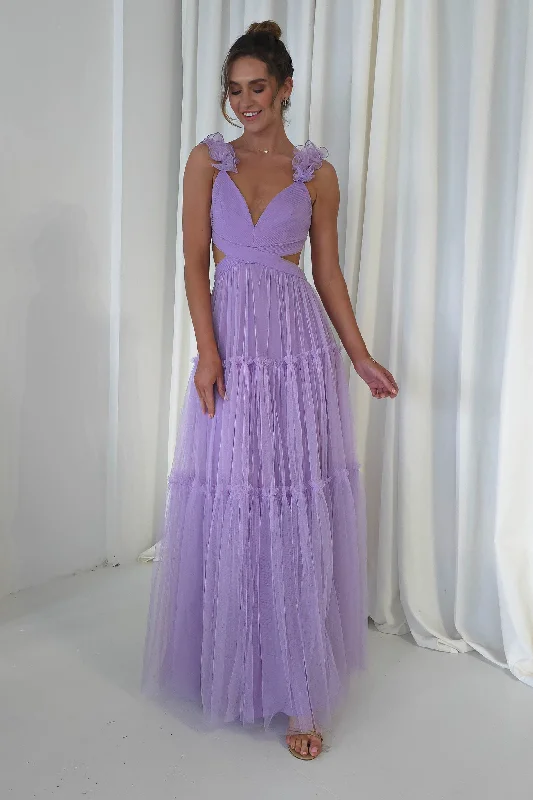 Trendsetting women’s clothing for fashion lovers Galiena Ruffle Tulle Maxi Dress | Lilac Trendsetting women’s clothing for fashion lovers Galiena Ruffle Tulle Maxi Dress | Lilac