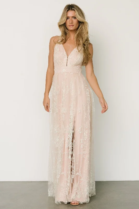 Confidence-boosting clothing for women   Lucienne Shimmer Maxi Gown | Ivory