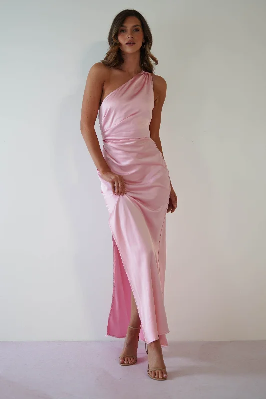 Latest fashion trends for modern women   Thessy Soft Satin Maxi Dress | Pink