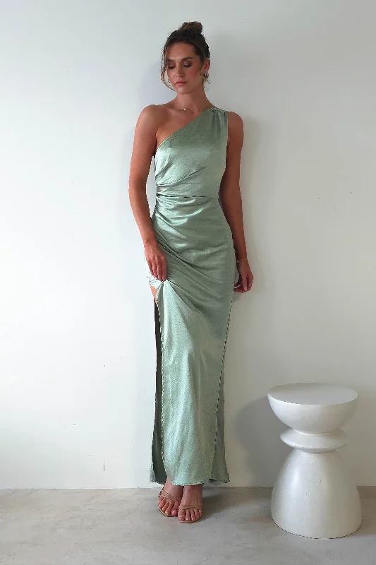 Fashionable women’s clothing that makes you shine Thessy Soft Satin Maxi Dress | Sage Fashionable women’s clothing that makes you shine Thessy Soft Satin Maxi Dress | Sage