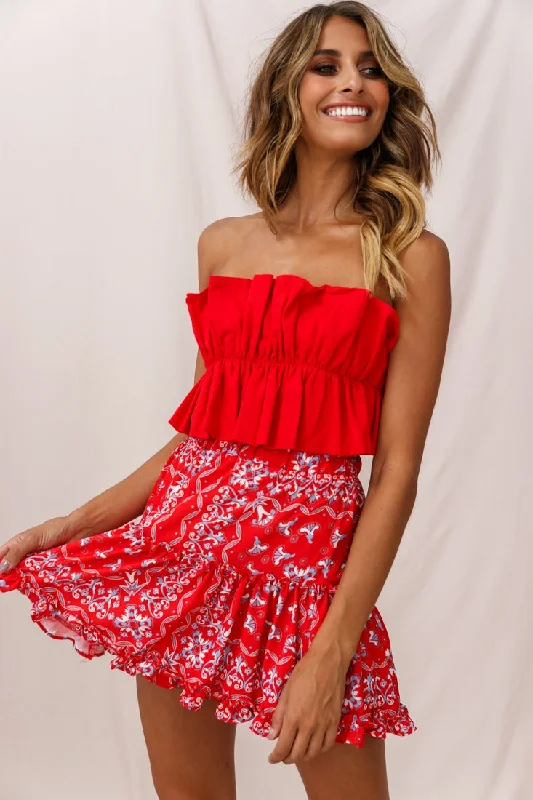 Create a timeless wardrobe with fashionable pieces   Alexi Mini Skirt Red