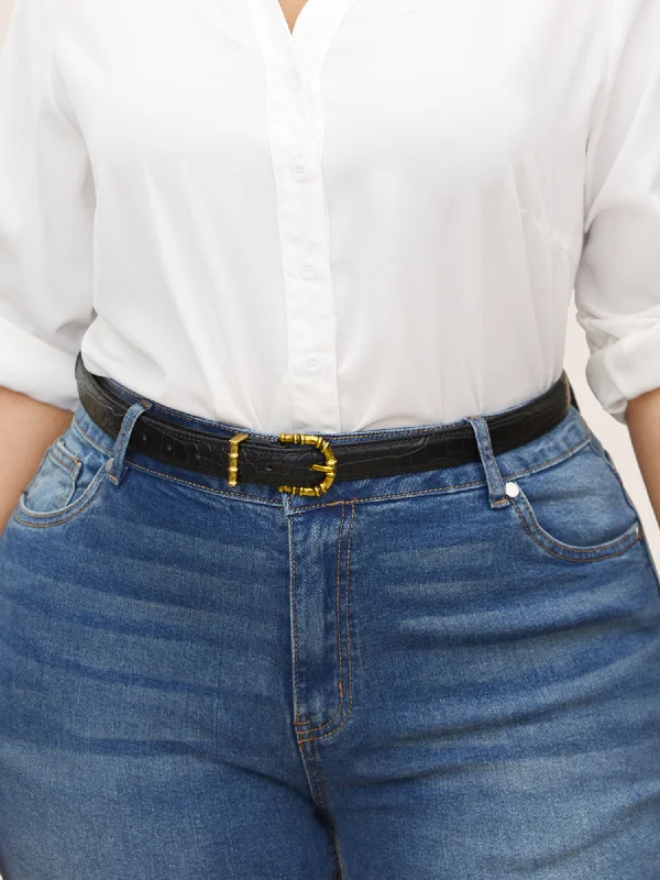 Sustainable fashion for stylish women   Basic Style Buckle Belt