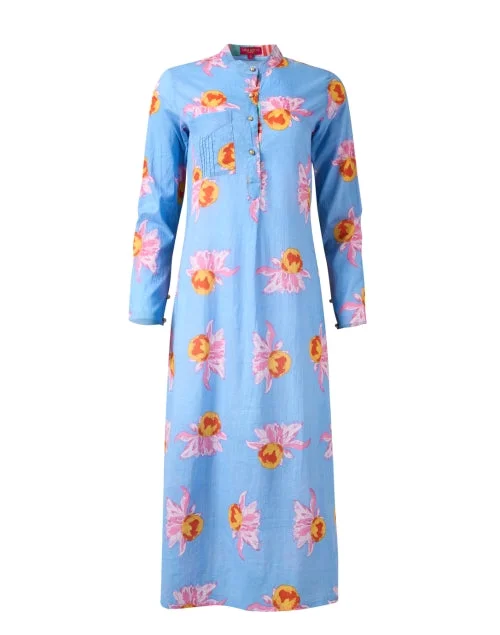 Everyday essentials for a stylish wardrobe   Blue Multi Print Cotton Kaftan