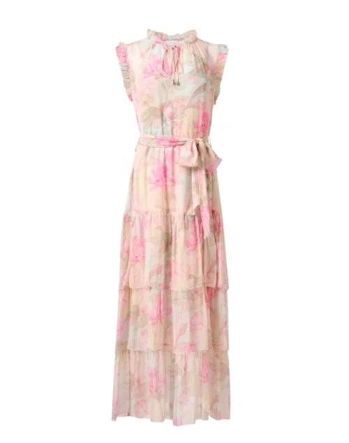 A perfect wardrobe for fashionable women   Christian Pink Print Chiffon Dress