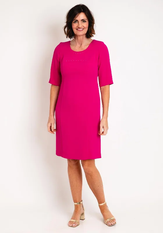 Modern fashion pieces designed for all women Christina Felix Rhinestone Detail Pencil Knee Length Dress, Raspberry Modern fashion pieces designed for all women Christina Felix Rhinestone Detail Pencil Knee Length Dress, Raspberry
