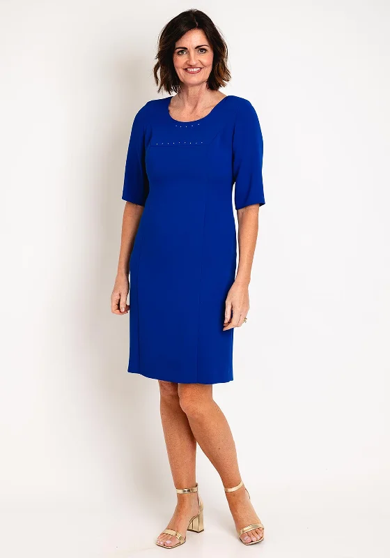 Dress to impress with elegant women’s wear Christina Felix Rhinestone Detail Pencil Knee Length Dress, Royal Blue Dress to impress with elegant women’s wear Christina Felix Rhinestone Detail Pencil Knee Length Dress, Royal Blue