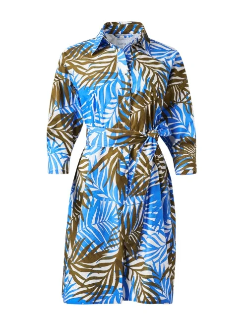 Casual yet chic women’s outfits for work or play   Ekatery Multi Fern Print Shirt Dress