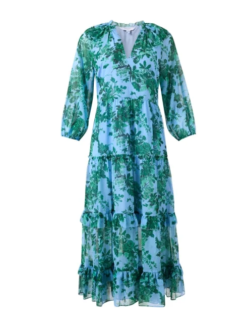 Fashionable women’s clothing that makes you shine   Eleanor Blue Floral Print Dress