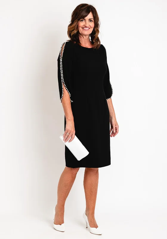 Timeless clothing pieces every woman should own   Fee G Pearl Trim Sleeves Midi Dress, Black