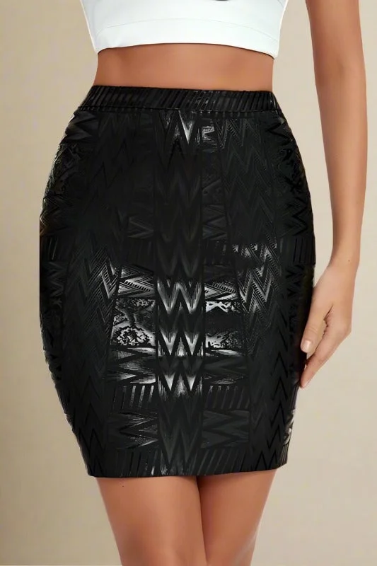 Trendy women’s clothing that suits every taste   High Waist Metallic Mini Skirt - Classic Black