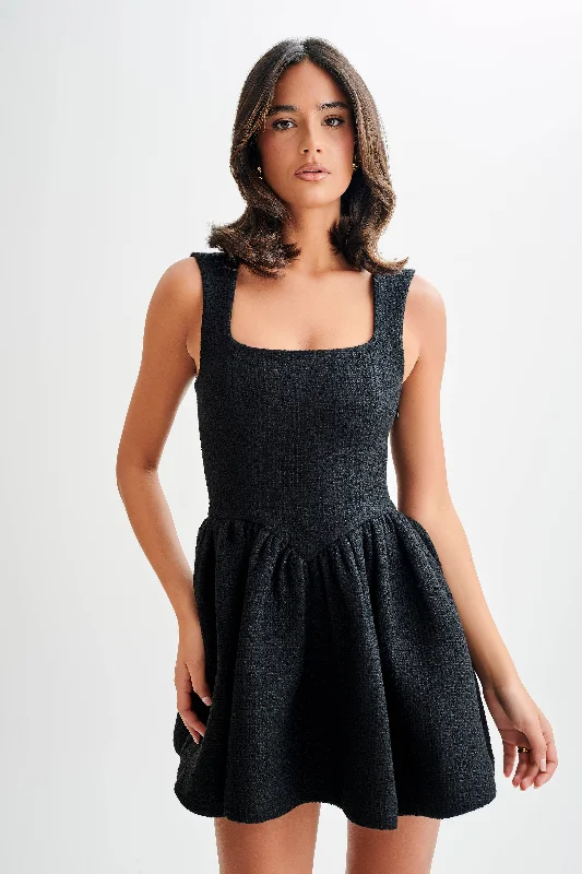 Statement pieces for the confident woman   Jennifer Boucle Mini Dress - Black