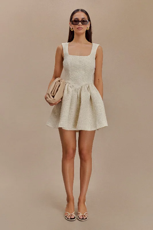 Get noticed with eye-catching women’s fashion   Jennifer Boucle Mini Dress - Ivory
