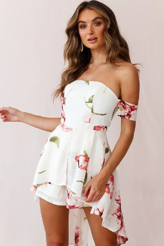 Fashionable, yet affordable women’s apparel Jessa High-low Summer Brunch Romper Off White Fashionable, yet affordable women’s apparel Jessa High-low Summer Brunch Romper Off White