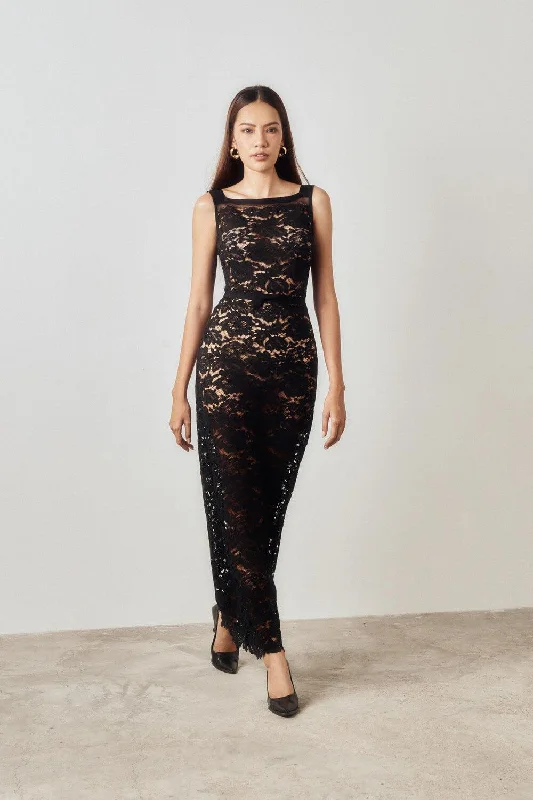 Effortlessly stylish outfits for the modern woman   Lee A-line Sleeveless Lace Ankle Length Dress