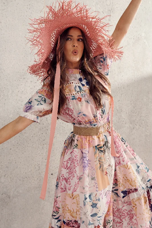 Look and feel your best in our women’s wear   Lynette Midi Dress In Rust Patch Floral