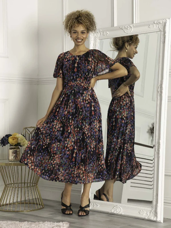 Trendy women’s clothing that suits every taste Mabelle Flare Sleeve Mesh Maxi Dress, Navy Multi Trendy women’s clothing that suits every taste Mabelle Flare Sleeve Mesh Maxi Dress, Navy Multi