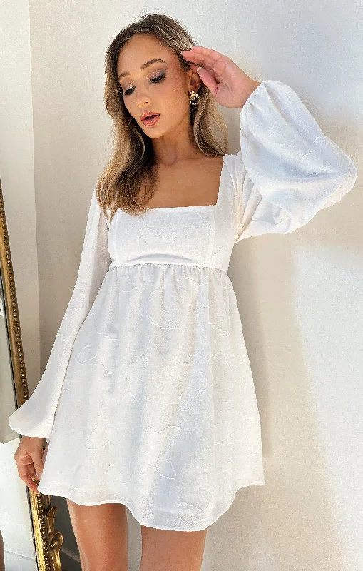Versatile fashion options for every occasion   Marianna Mini Dress ~ White Clip Butterfly