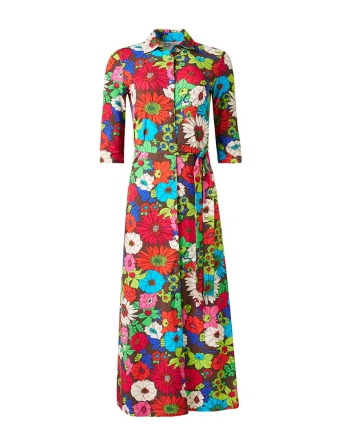 Stylish women’s clothing designed for comfort   Multi Floral Print Shirt Dress