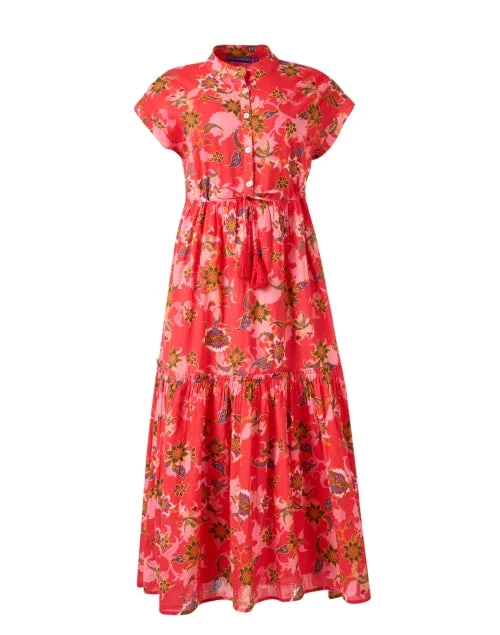 Summer-ready fashion for stylish women   Mumi Red Floral Print Cotton Dress