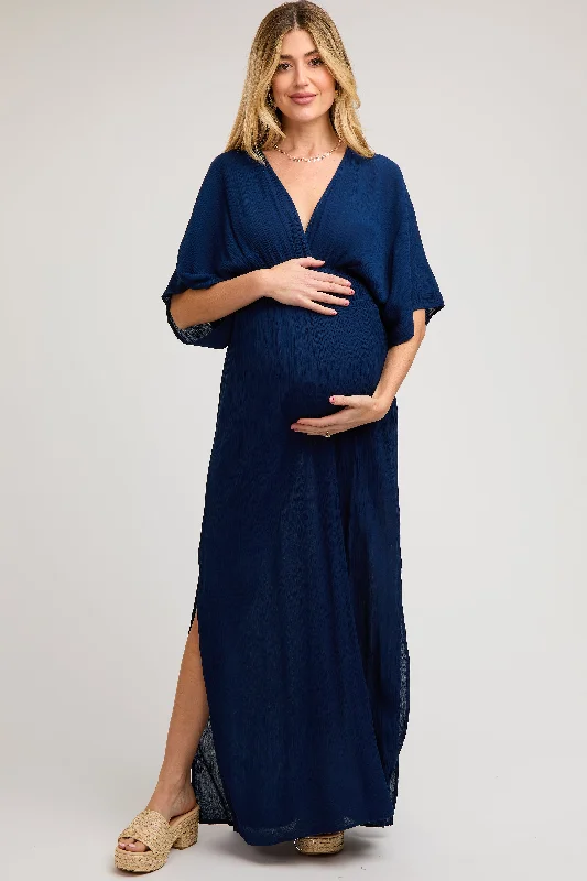 Refresh your wardrobe with high-quality women’s fashion Navy Lightweight Deep V-Neck Maternity Maxi Dress Refresh your wardrobe with high-quality women’s fashion Navy Lightweight Deep V-Neck Maternity Maxi Dress