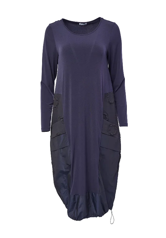 Chic, modern looks for the stylish woman   Naya Bubbled Side Panels Jersey Midi Dress, Navy