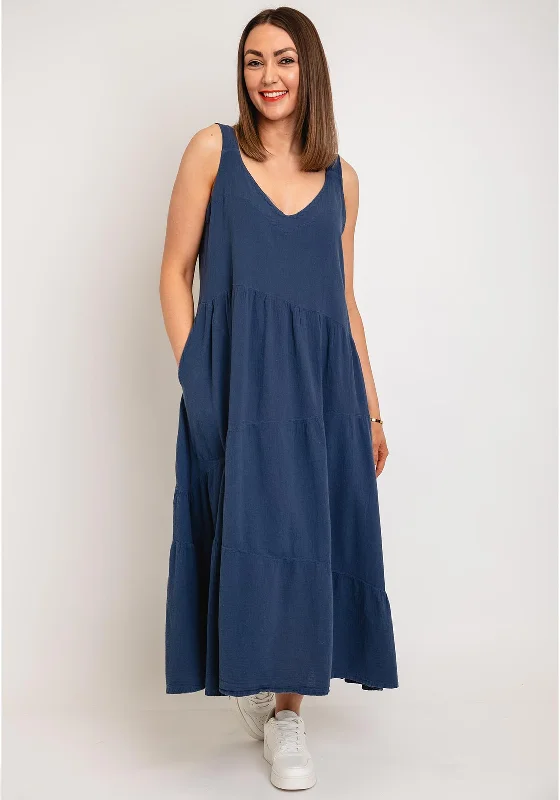 Bold, confident, and stylish women’s clothing   One Life Mar Cotton Aline Maxi Dress, Neptune