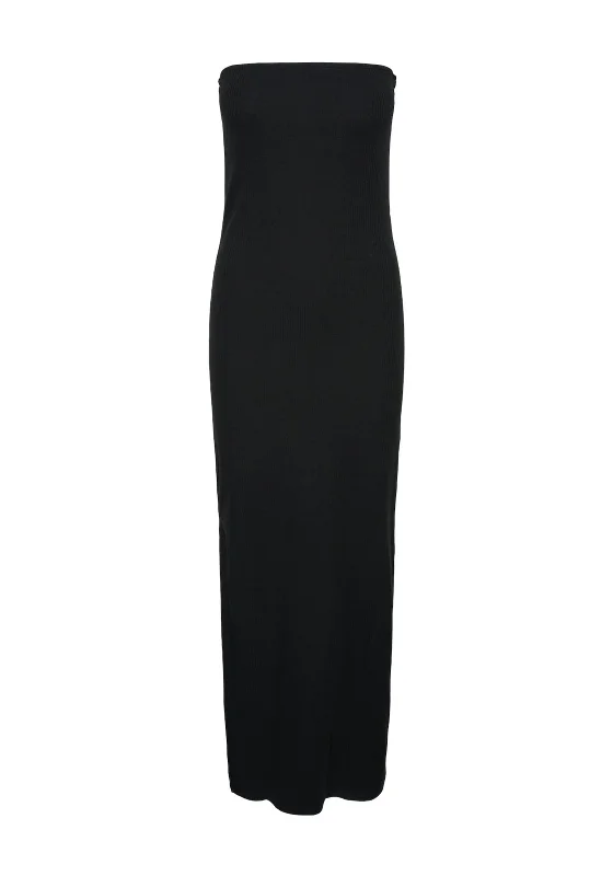 Sleek and sophisticated fashion for modern women   Pieces Ruka Tuba Ribbed Maxi Dress, Black