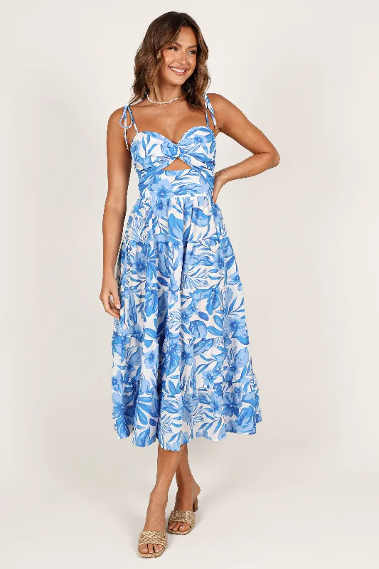 Chic, modern looks for the stylish woman   Rose Midi Dress - Blue/White