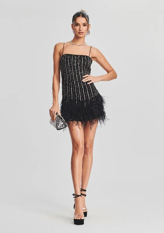 Comfortable yet stylish outfits for women on the go   Rubina Sequin Feather Dress