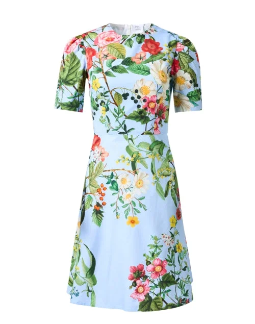 Trendy women’s clothing with a modern twist   Sofia Blue Floral Print Cotton Dress