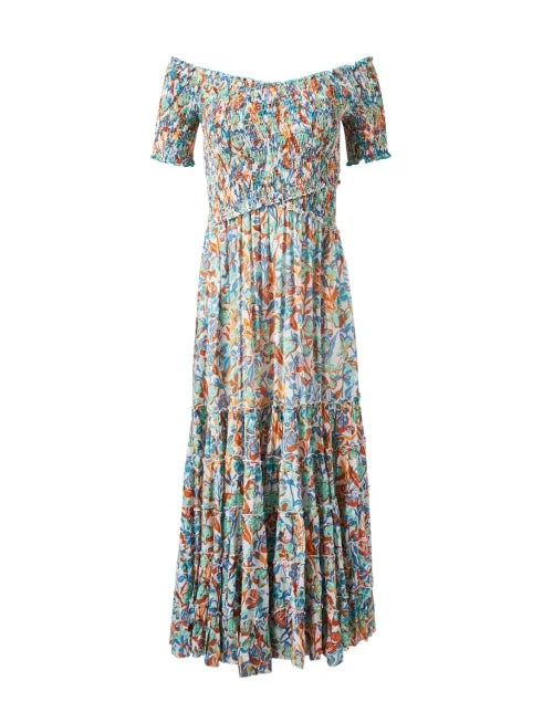 Affordable stylish women’s fashion collection   Soledad Multi Print Smocked Cotton Dress