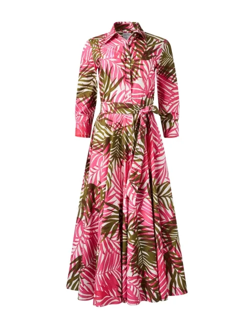 Fashion-forward styles that make a statement   Taban Pink Fern Print Cotton Dress
