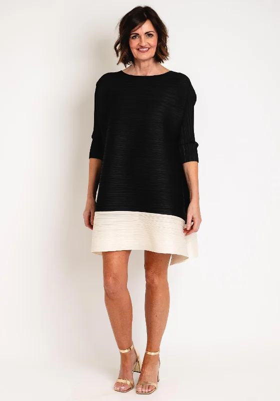 Summer-ready fashion for stylish women   Thanny Pleated Contrast Trim Mini Dress, Black