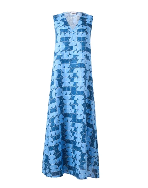 Discover the latest trends in women’s fashion Urlo Blue Geometric Print Linen Dress Discover the latest trends in women’s fashion Urlo Blue Geometric Print Linen Dress
