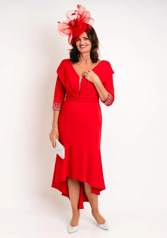 Look and feel your best in our women’s wear   Veni Infantino Mermaid Trim Midi Dress, Poppy Red