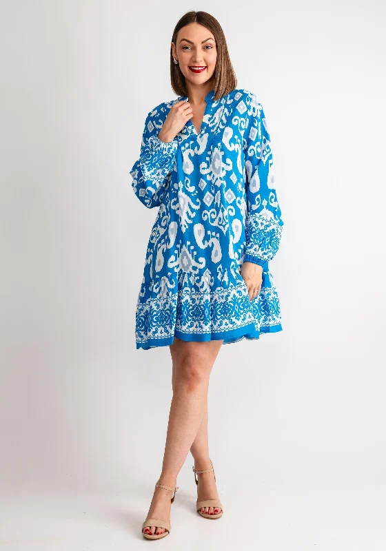 A perfect wardrobe for fashionable women Vero Moda Joy Printed Long Sleeve Tunic Dress, Ibiza Blue A perfect wardrobe for fashionable women Vero Moda Joy Printed Long Sleeve Tunic Dress, Ibiza Blue