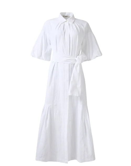 Women’s clothing to inspire confidence and beauty   White Cotton Linen Shirt Dress