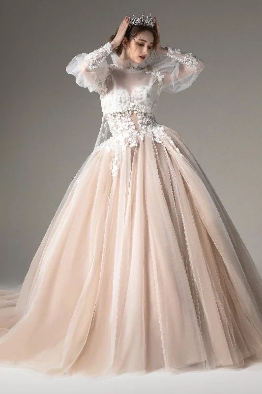 Comfortable yet stylish outfits for women on the go Ball Gown Chapel Train Tulle Wedding Dress CW2511 Comfortable yet stylish outfits for women on the go Ball Gown Chapel Train Tulle Wedding Dress CW2511