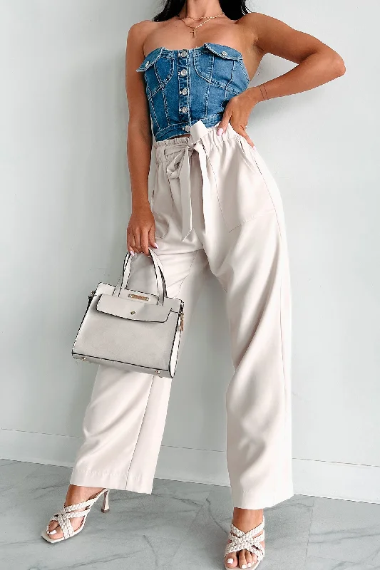 Statement pieces for the confident woman   Confident Appeal Wide Leg Pants (Tan)