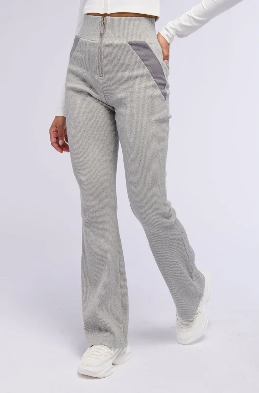 Stylish plus-size clothing for women   ELEMENT HEATHER GREY ZIP FRONT KNIT PANT